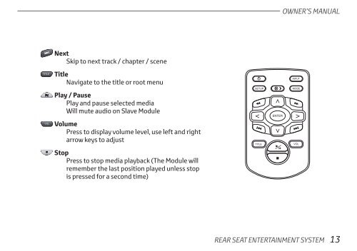 Toyota Rear Entertainment System - Pz462-00207-00 - Rear Entertainment System - English - mode d'emploi