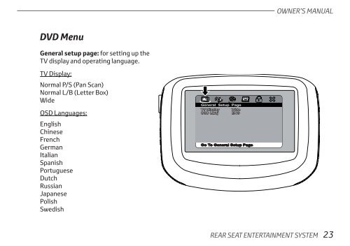 Toyota Rear Entertainment System - Pz462-00207-00 - Rear Entertainment System - English - mode d'emploi