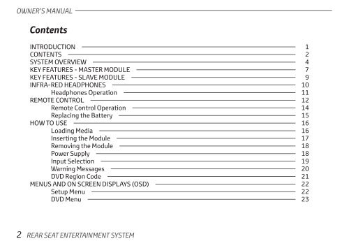 Toyota Rear Entertainment System - Pz462-00207-00 - Rear Entertainment System - English - mode d'emploi