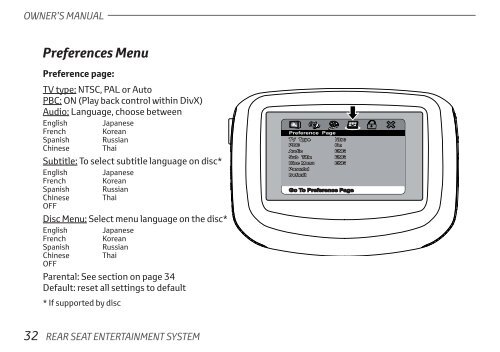 Toyota Rear Entertainment System - Pz462-00207-00 - Rear Entertainment System - English - mode d'emploi