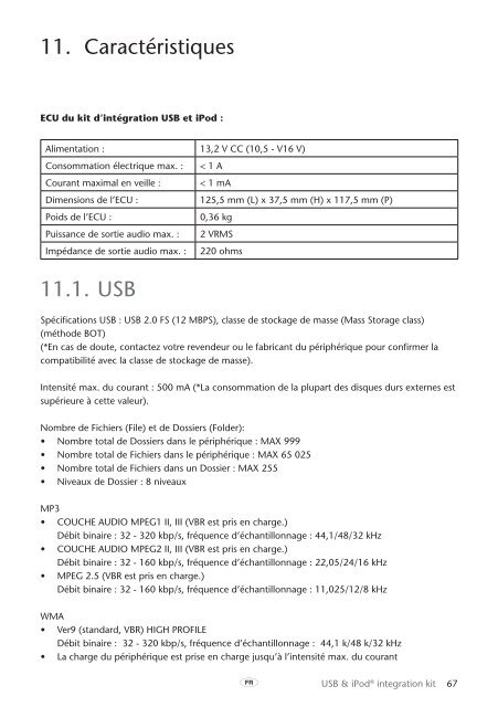 Toyota USB &amp;amp; iPod interface kit - PZ473-00266-00 - USB &amp; iPod interface kit (English, French, German, Dutch, Italian) - mode d'emploi