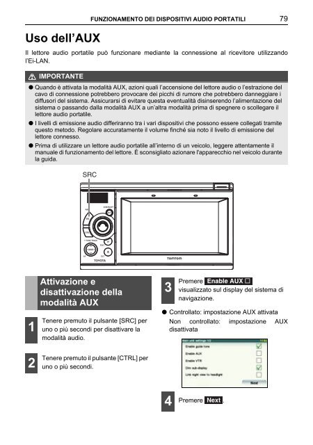 Toyota TNS410 - PZ420-E0333-IT - TNS410 - mode d'emploi