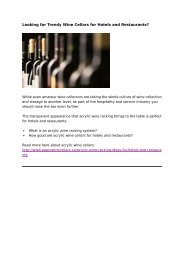 Looking for Trendy Wine Cellars for Hotels and Restaurants