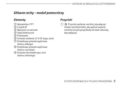 Toyota Rear Entertainment System - PZ462-00207-00 - Rear Entertainment System - Polish - mode d'emploi