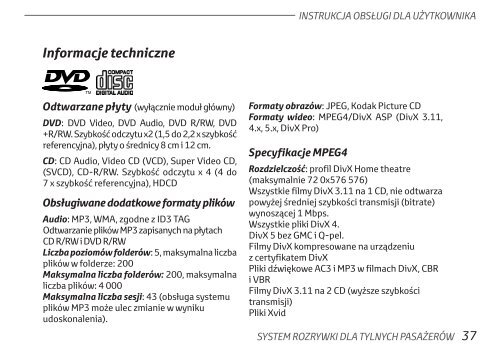 Toyota Rear Entertainment System - PZ462-00207-00 - Rear Entertainment System - Polish - mode d'emploi