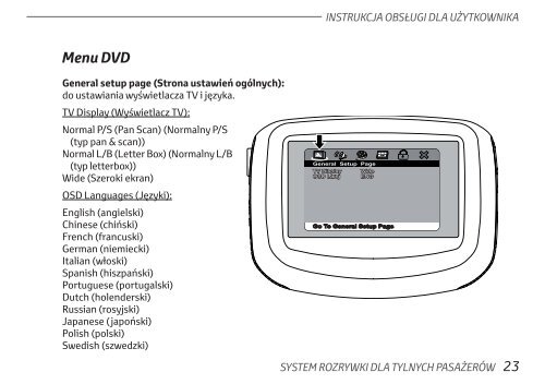 Toyota Rear Entertainment System - PZ462-00207-00 - Rear Entertainment System - Polish - mode d'emploi