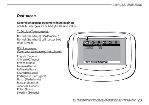 Toyota Rear Entertainment System - PZ462-00207-00 - Rear Entertainment System - Dutch - mode d'emploi