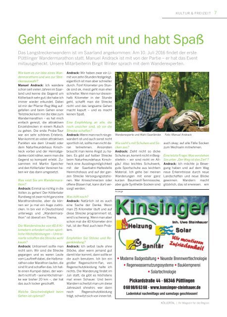 Gemeindemagazin Köllertal 01|2016