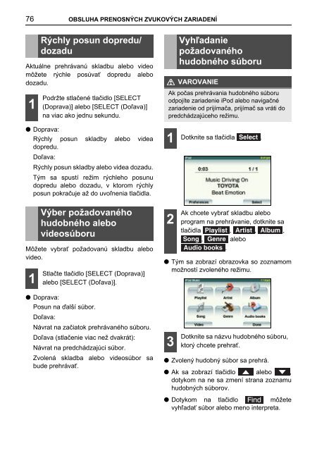 Toyota TNS410 - PZ420-E0333-SK - TNS410 - mode d'emploi