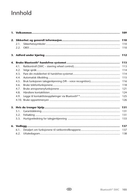 Toyota Bluetooth SWC English Danish Finnish Norwegian Swedish - PZ420-00296-NE - Bluetooth SWC English Danish Finnish Norwegian Swedish - mode d'emploi