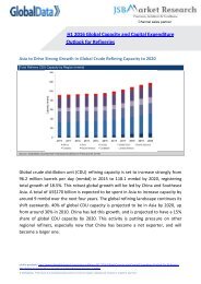 JSB Market Research - H1 2016 Global Capacity and Capital Expenditure Outlook for Refineries