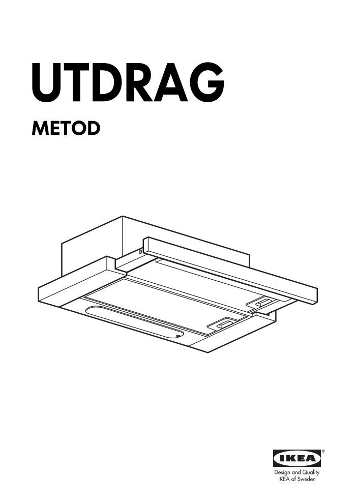 Ikea UTDRAG cappa aspirante da incasso - 20304623 - Istruzioni di montaggio