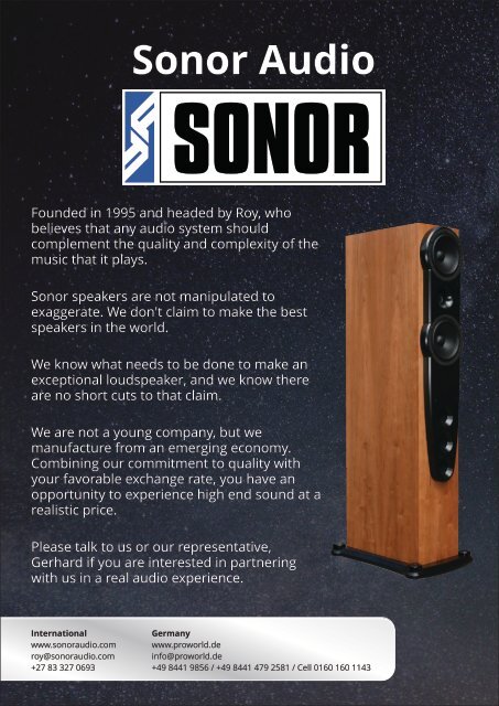 sonor audio brochure for flipbook