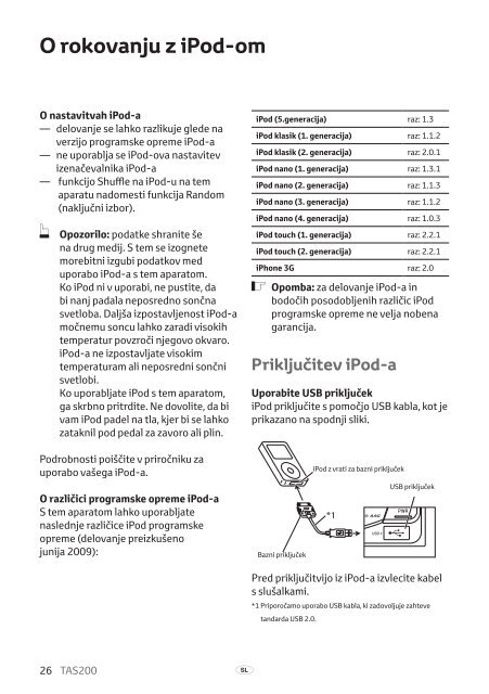 Toyota TAS200 - PZ420-00212-SL - TAS200 (Slovenian) - mode d'emploi