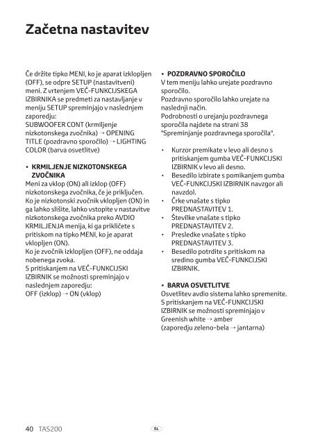 Toyota TAS200 - PZ420-00212-SL - TAS200 (Slovenian) - mode d'emploi