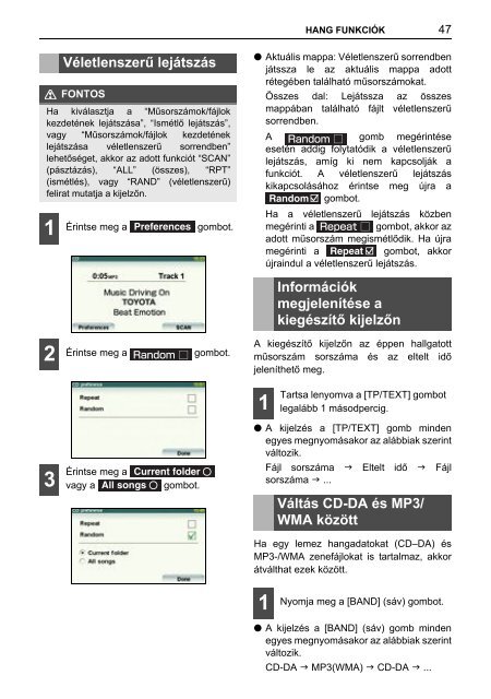 Toyota TNS410 - PZ420-E0333-HU - TNS410 - mode d'emploi