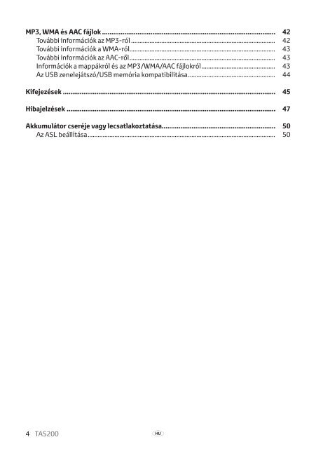 Toyota TAS200 - PZ420-00212-HU - TAS200 (Hungarian) - mode d'emploi