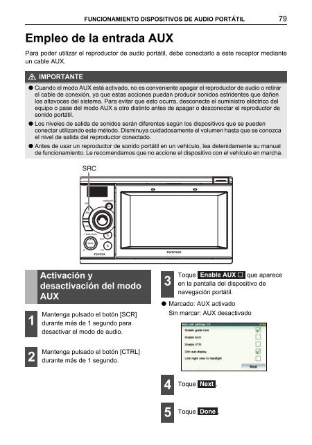 Toyota TNS410 - PZ420-E0333-ES - TNS410 - mode d'emploi