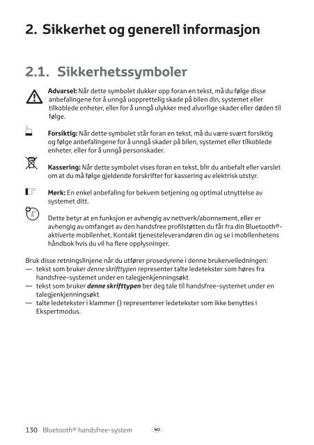 Toyota Bluetooth hands - PZ420-I0290-NE - Bluetooth hands-free system (English Danish Finnish Norwegian Swedish) - mode d'emploi