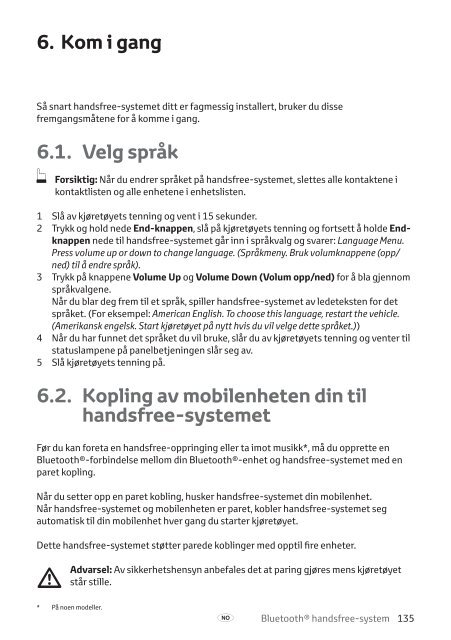 Toyota Bluetooth hands - PZ420-I0290-NE - Bluetooth hands-free system (English Danish Finnish Norwegian Swedish) - mode d'emploi