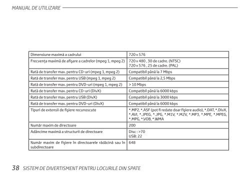 Toyota Rear Entertainment System - PZ462-00207-00 - Rear Entertainment System - Romanian - mode d'emploi