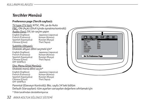 Toyota Rear Entertainment System - PZ462-00207-00 - Rear Entertainment System - Turkish - mode d'emploi