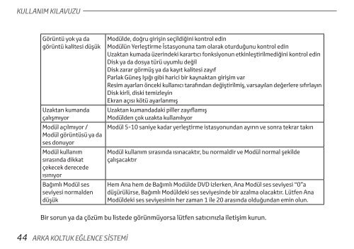 Toyota Rear Entertainment System - PZ462-00207-00 - Rear Entertainment System - Turkish - mode d'emploi