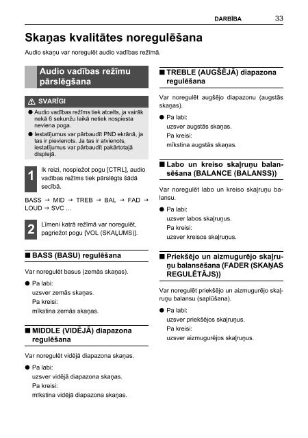 Toyota TNS410 - PZ420-E0333-LV - TNS410 - mode d'emploi