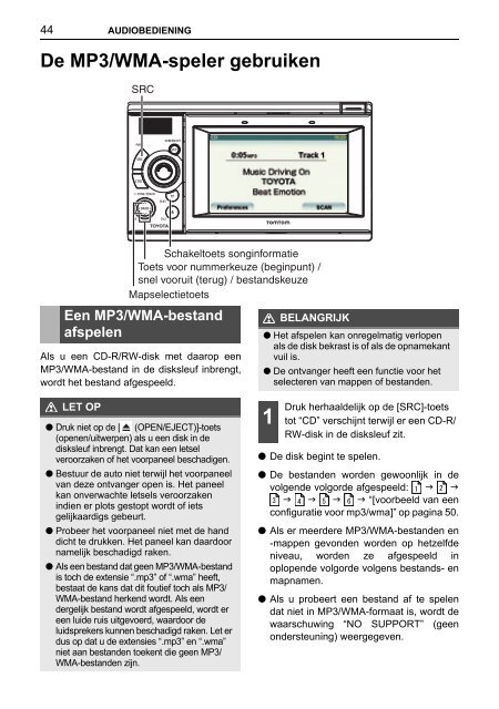 Toyota TNS410 - PZ420-E0333-NL - TNS410 - mode d'emploi