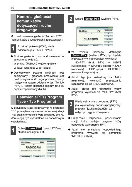 Toyota TNS410 - PZ420-E0333-PL - TNS410 - mode d'emploi