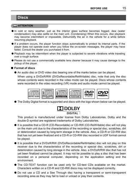 Toyota TNS410 - PZ420-E0333-EN - TNS410 - mode d'emploi