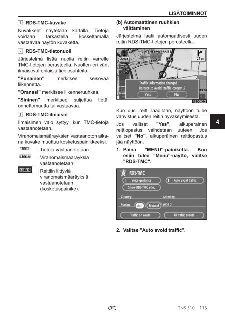 Toyota TNS510 - PZ445-00333-FI - TNS510 (Finnish) - mode d'emploi