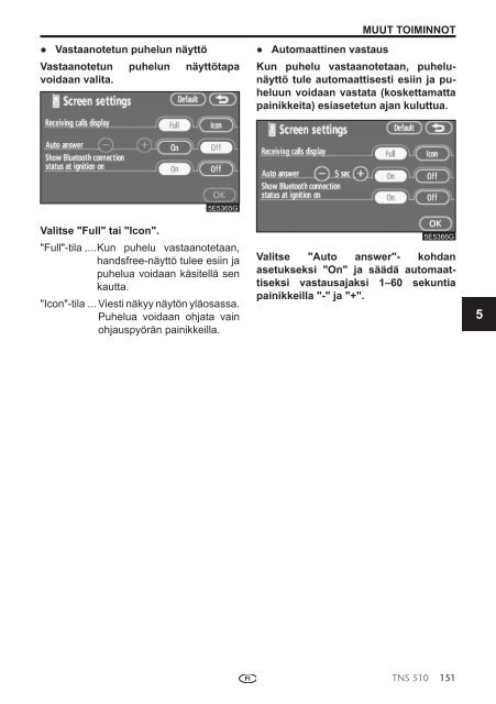 Toyota TNS510 - PZ445-00333-FI - TNS510 (Finnish) - mode d'emploi