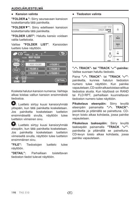 Toyota TNS510 - PZ445-00333-FI - TNS510 (Finnish) - mode d'emploi