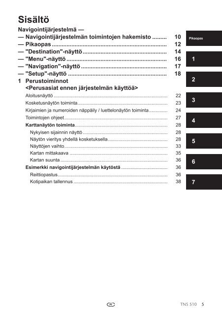 Toyota TNS510 - PZ445-00333-FI - TNS510 (Finnish) - mode d'emploi