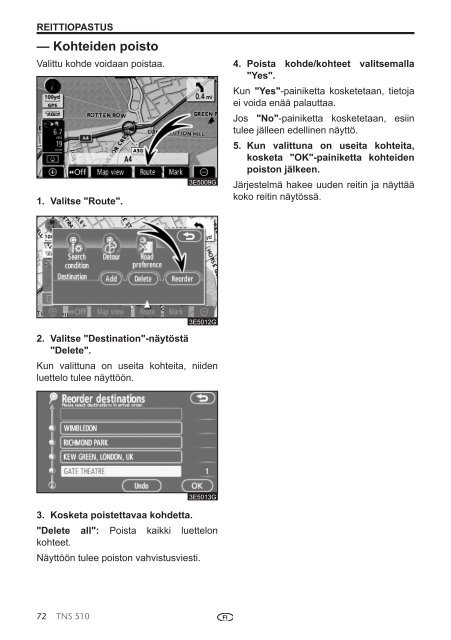 Toyota TNS510 - PZ445-00333-FI - TNS510 (Finnish) - mode d'emploi