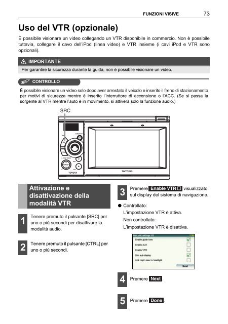 Toyota TNS410 - PZ420-E0333-IT - TNS410 - mode d'emploi