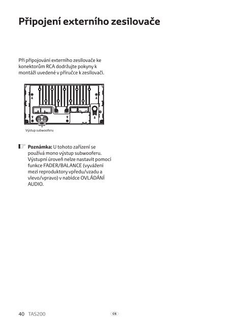 Toyota TAS200 - PZ420-00212-CS - TAS200 (Czech) - mode d'emploi