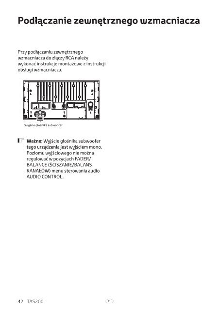 Toyota TAS200 - PZ420-00212-PL - TAS200 (Polish) - mode d'emploi