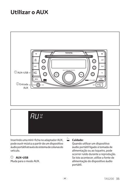 Toyota TAS200 - PZ420-00212-PT - TAS200 (Portuguese) - mode d'emploi