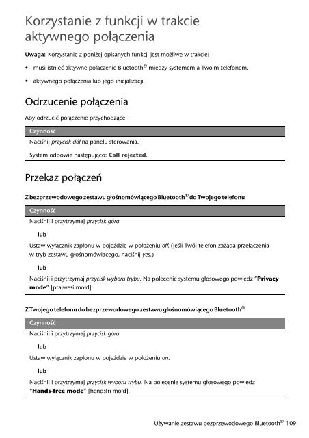 Toyota Bluetooth SWC English Czech Hungarian Polish - PZ420-00291-EE - Bluetooth SWC English Czech Hungarian Polish - mode d'emploi