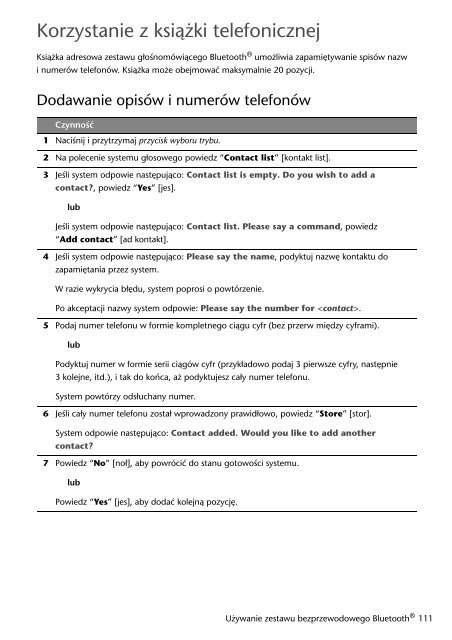 Toyota Bluetooth SWC English Czech Hungarian Polish - PZ420-00291-EE - Bluetooth SWC English Czech Hungarian Polish - mode d'emploi