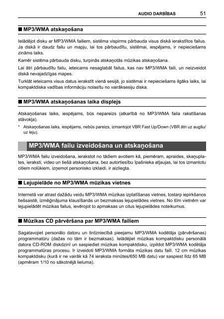 Toyota TNS410 - PZ420-E0333-LV - TNS410 - mode d'emploi