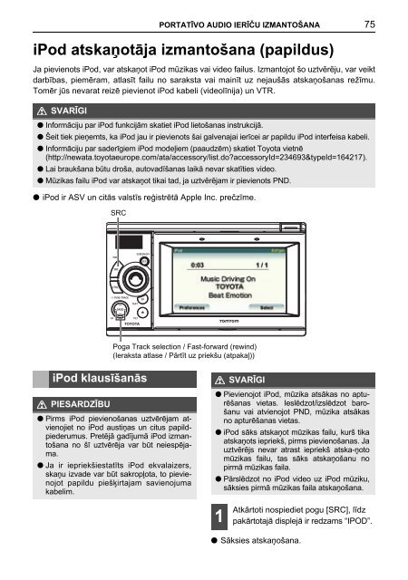 Toyota TNS410 - PZ420-E0333-LV - TNS410 - mode d'emploi