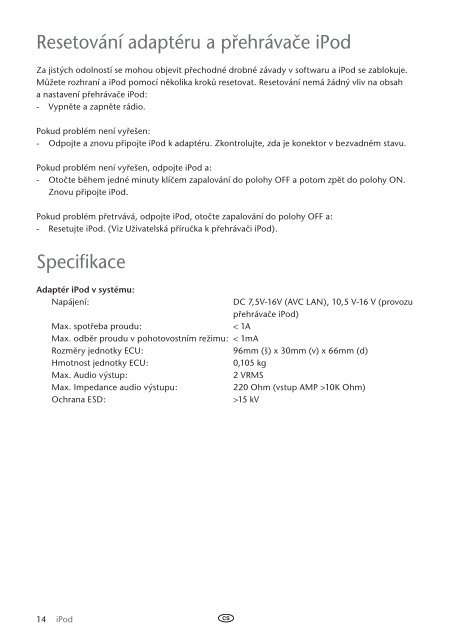 Toyota Ipod Integration Kit Czech, Hungarian, Polish, Russian, Slovenian, Ukrainian - PZ420-00261-EE - Ipod Integration Kit Czech, Hungarian, Polish, Russian, Slovenian, Ukrainian - mode d'emploi