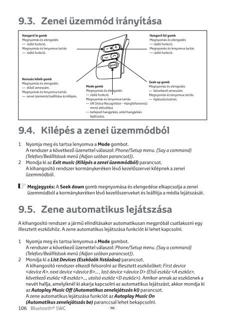 Toyota Bluetooth SWC - PZ420-T0290-EE - Bluetooth SWC (English Czech Hungarian Polish Russian) - mode d'emploi