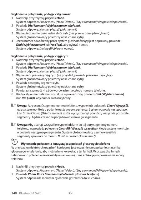 Toyota Bluetooth SWC - PZ420-T0290-EE - Bluetooth SWC (English Czech Hungarian Polish Russian) - mode d'emploi