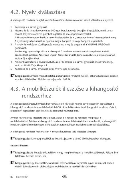 Toyota Bluetooth UIM English Czech Hungarian Polish Russian - PZ420-00292-EE - Bluetooth UIM English Czech Hungarian Polish Russian - mode d'emploi