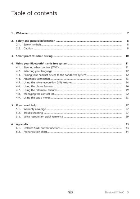 Toyota Bluetooth SWC English Danish Finnish Norwegian Swedish - PZ420-00293-NE - Bluetooth SWC English Danish Finnish Norwegian Swedish - mode d'emploi