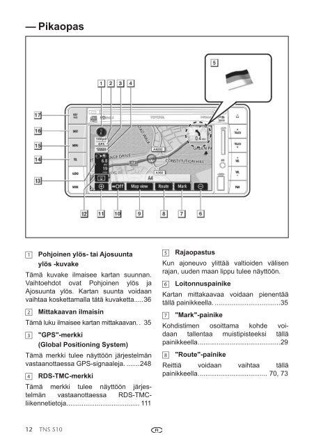 Toyota TNS510 - PZ445-00333-FI - TNS510 (Finnish) - mode d'emploi